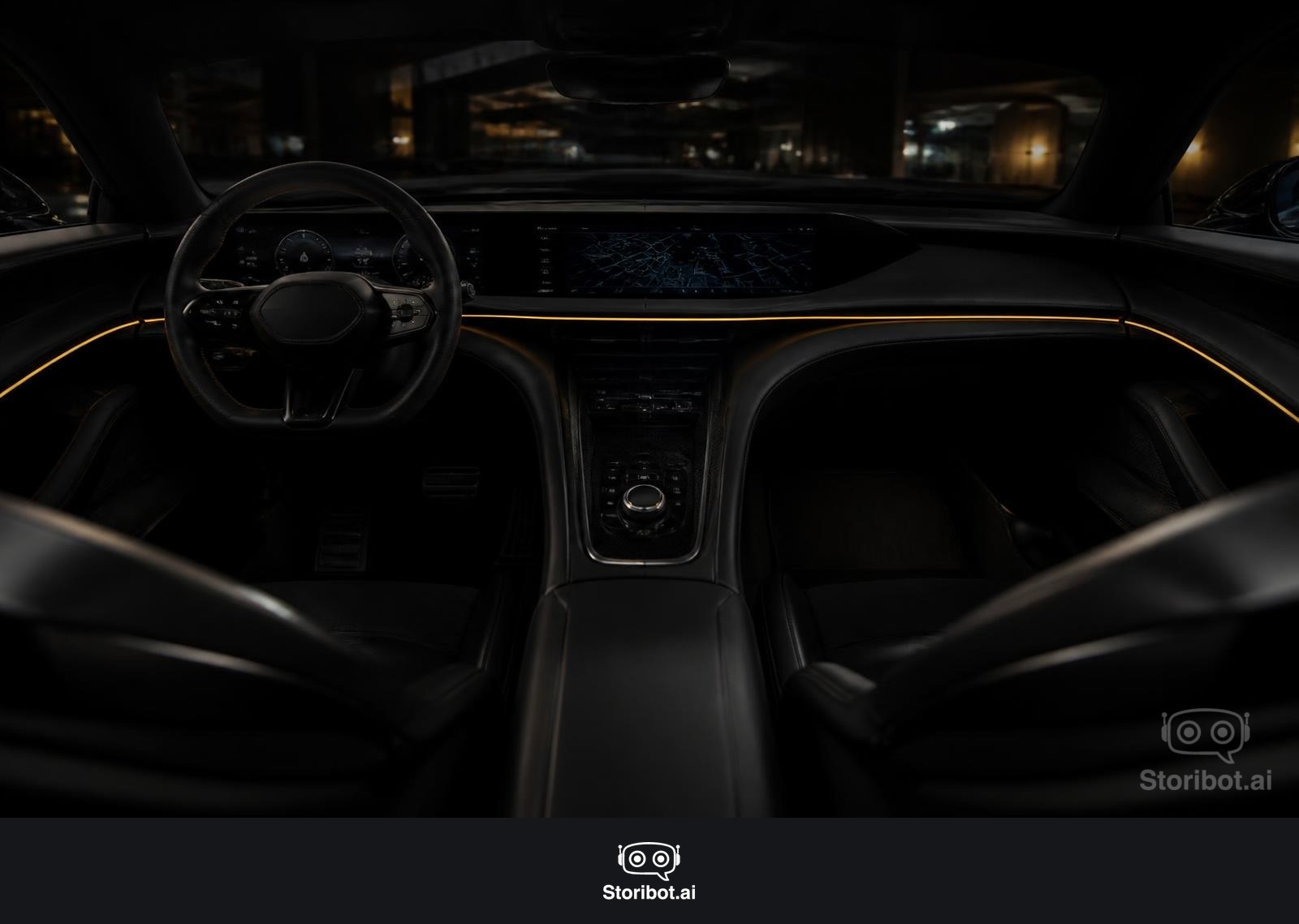 Veloria cabin in Nero Profondo — deep black leather specification